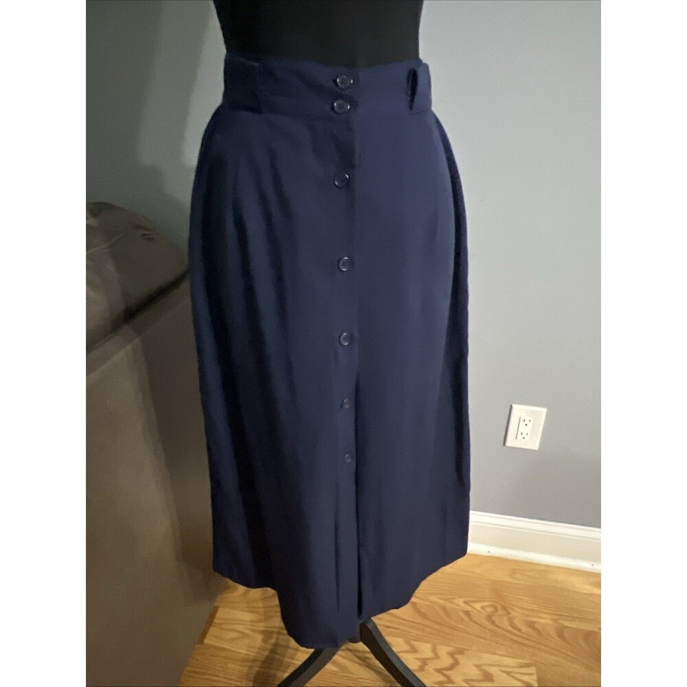 Allison Smith︱Vintage Navy Skirt︱Long︱Size 8︱Button Down